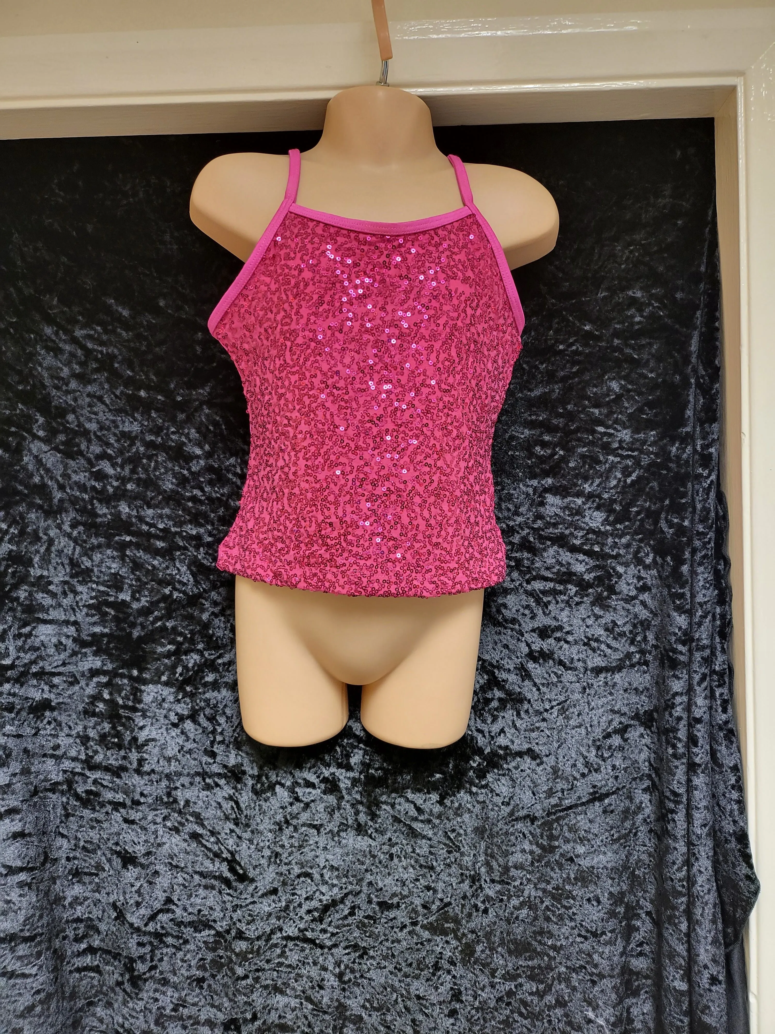 Pink sparkle vest top