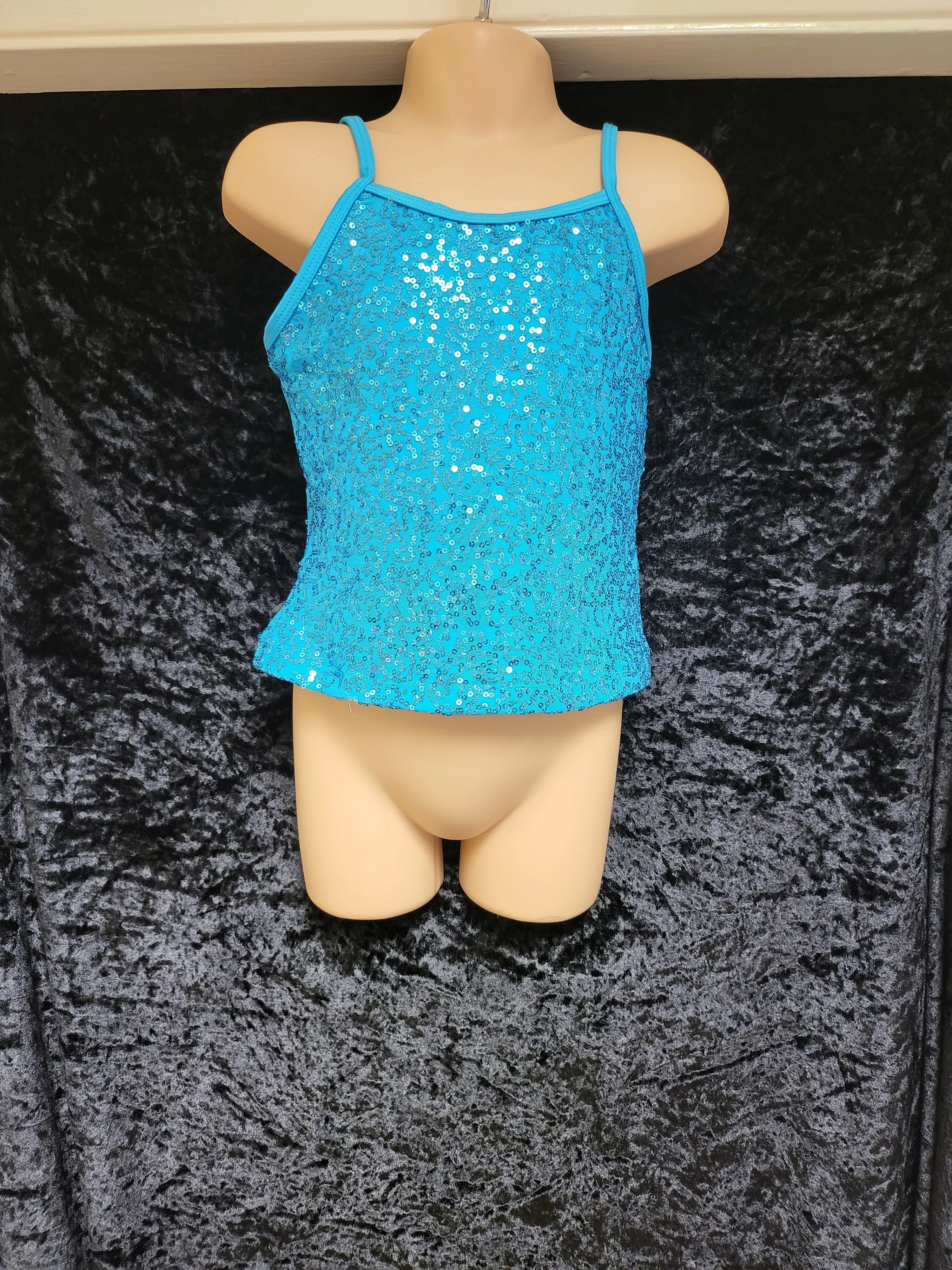 Blue sparkle vest top