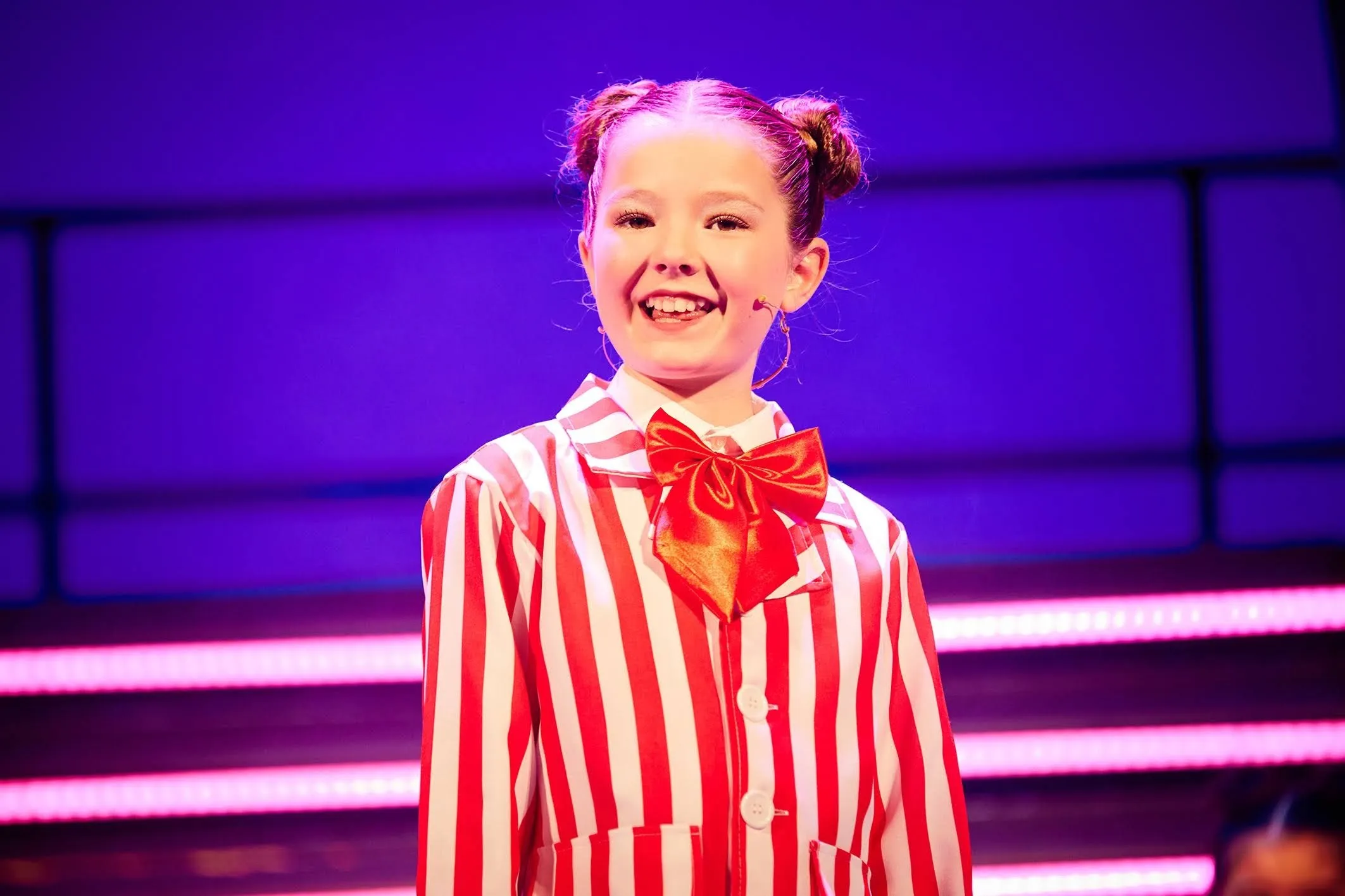 Candy man striped blazer and neck scarf