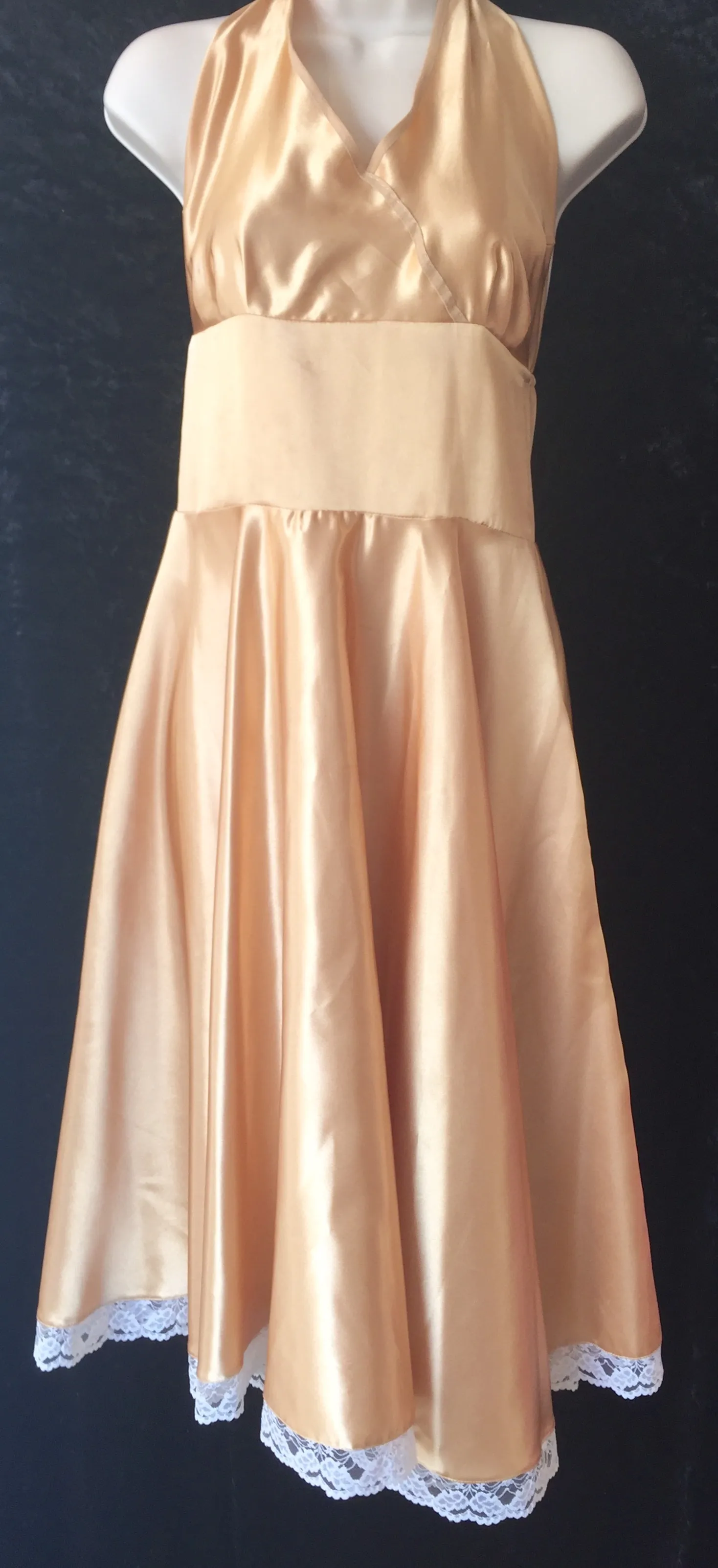Gold Marilyn Monroe style halterneck dress