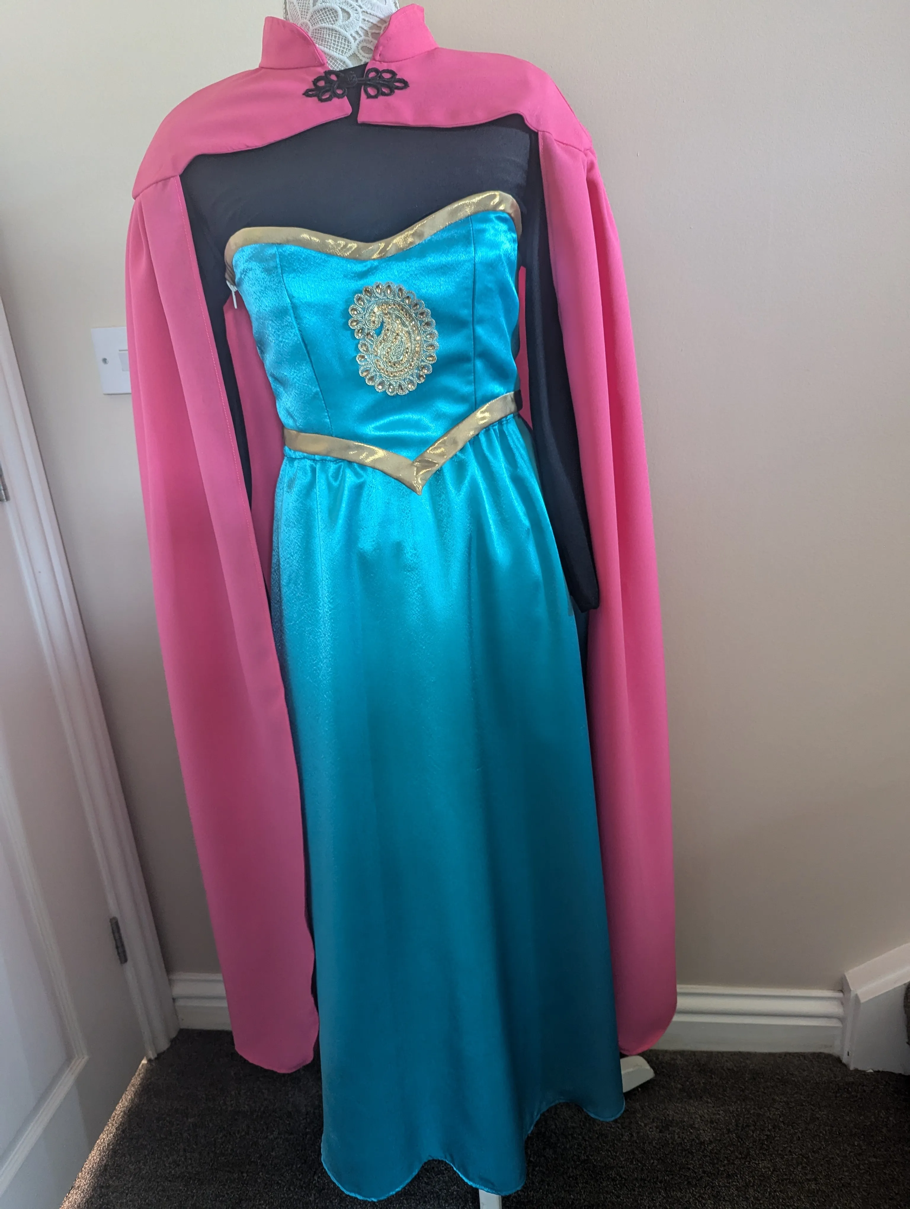 Elsa Frozen costume with cape and adjustable basque to fit more sizes