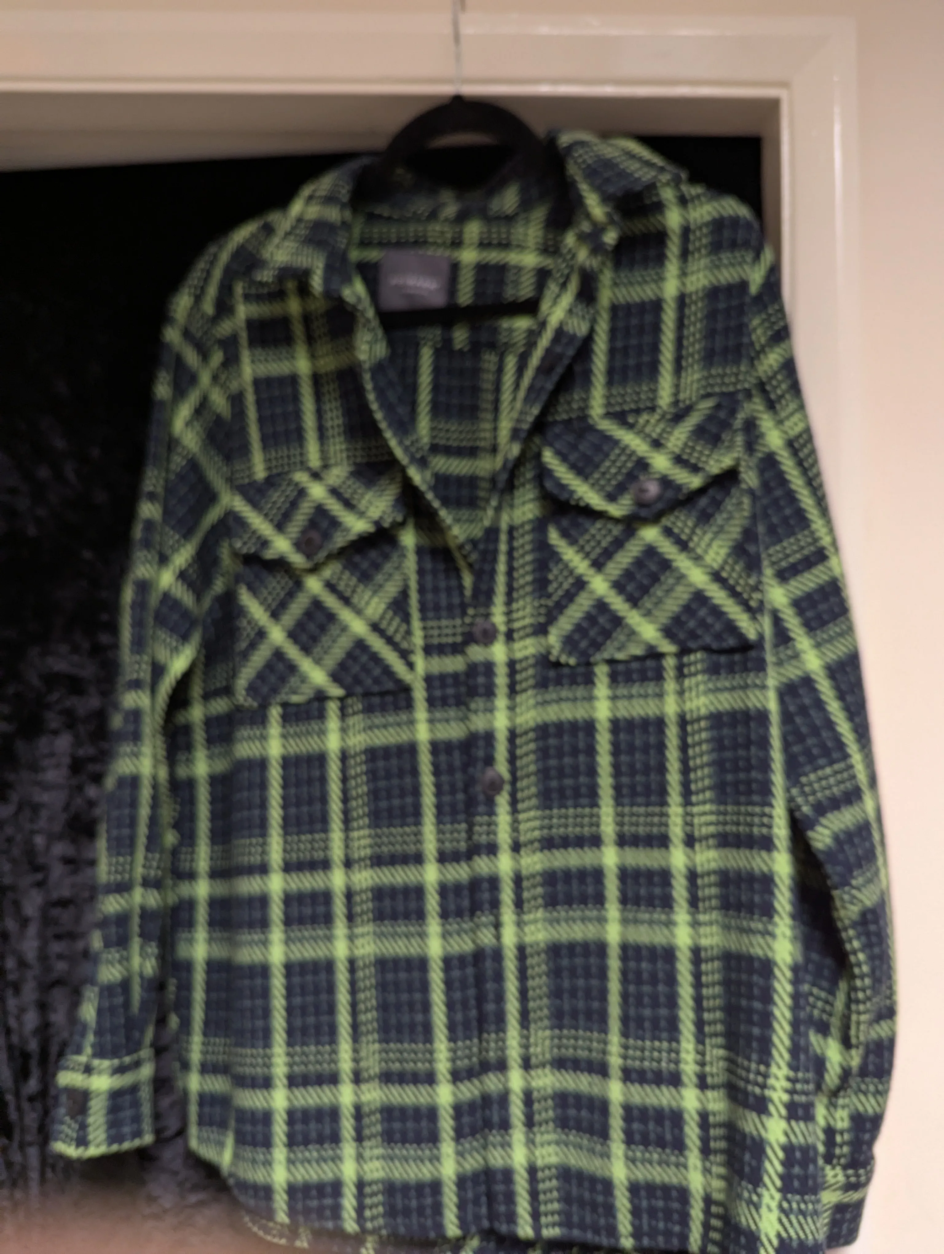 Green checked shirt