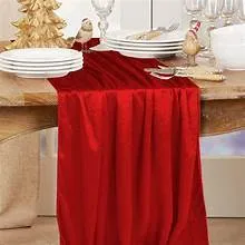 Red Soft Velvet Table Runner
