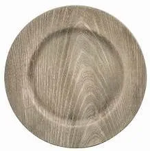 Grey Wood Grain Charger