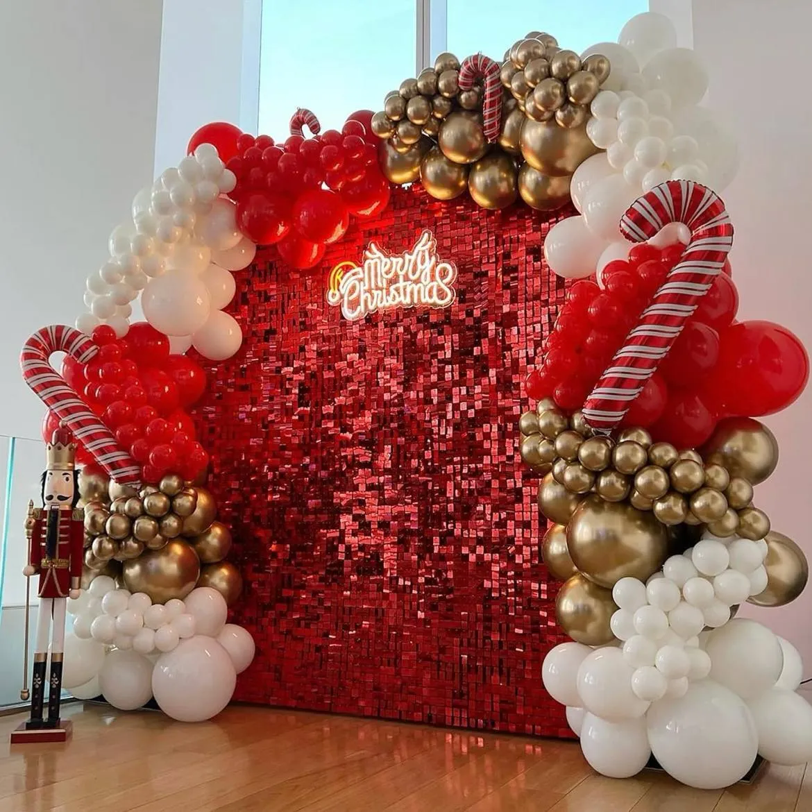 Red Shimmer Wall Backdrop