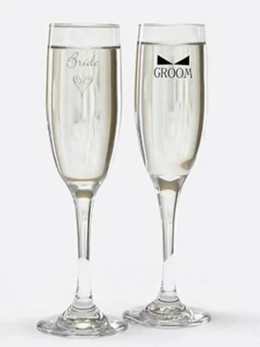 Bride and Groom Flutes Set
