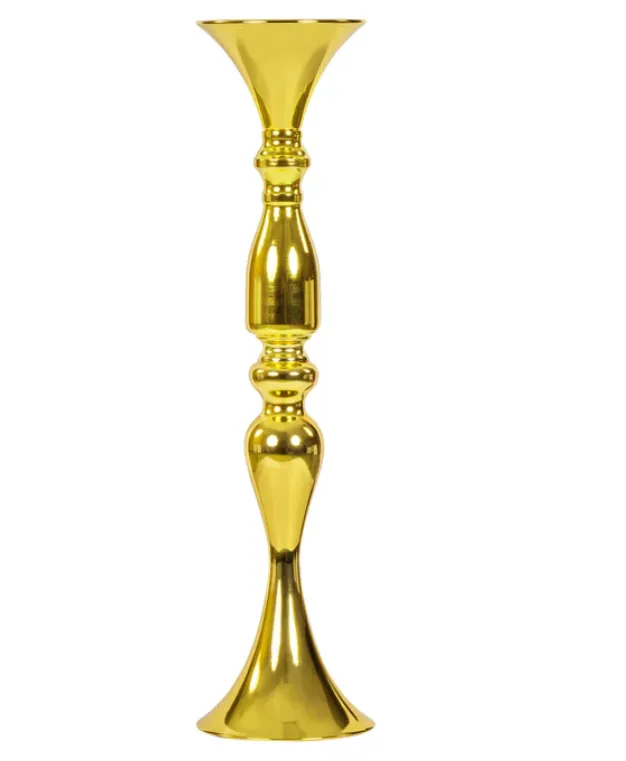 Gold Metal Trumpet Vase Stand 20"H