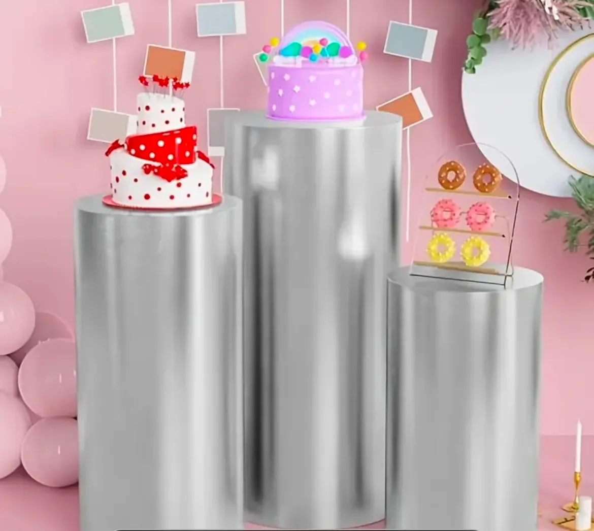 Silver Cylinder stand cover