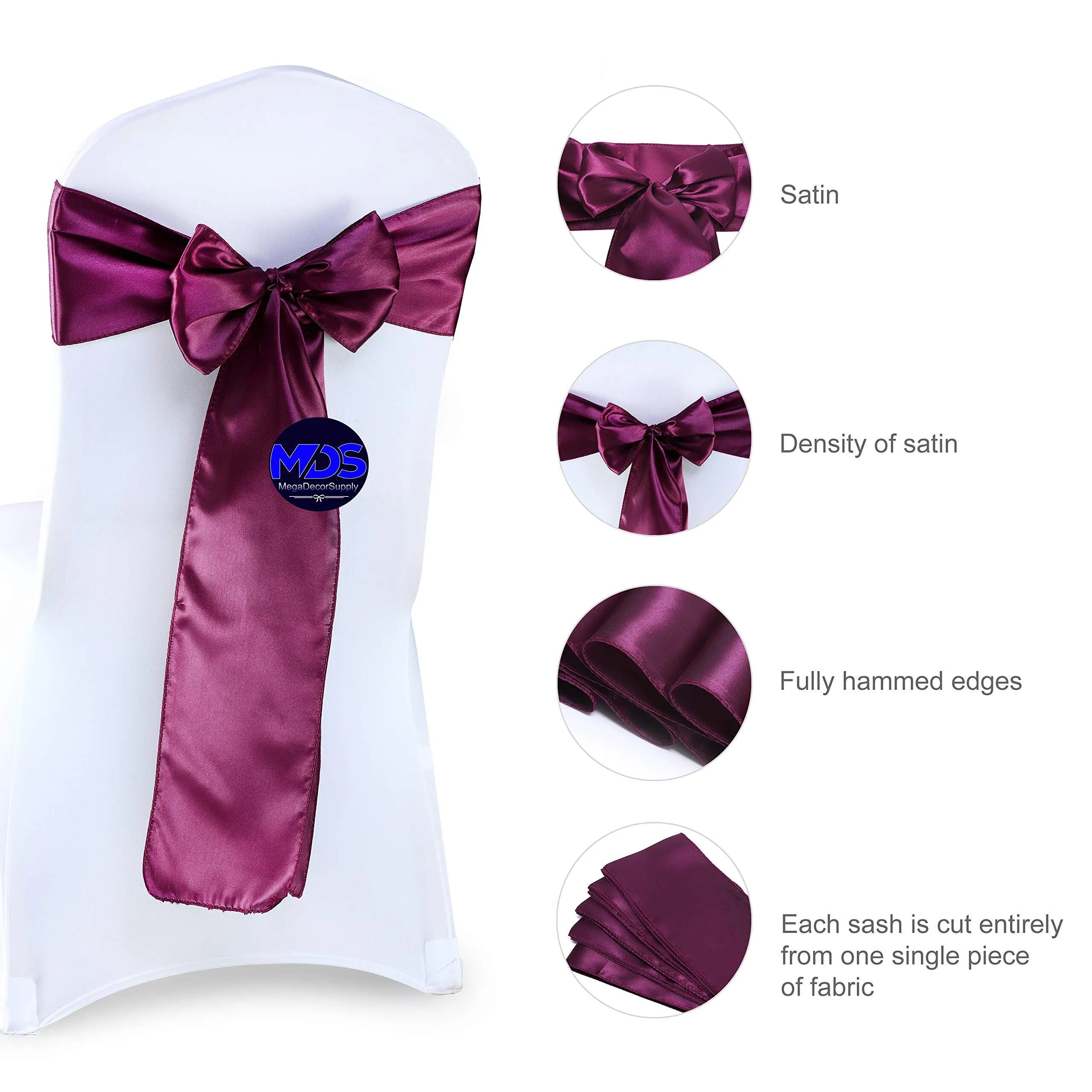 Eggplant Polyester Sash