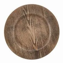 Brown Wood Grain Charger Plate