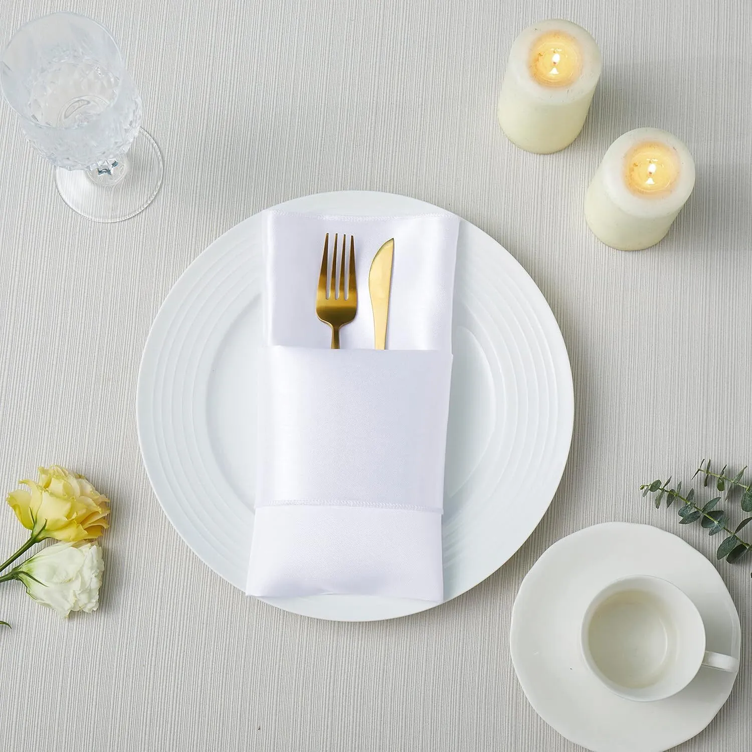 White Satin Napkins