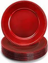 Red Rope Rim Charger Plate