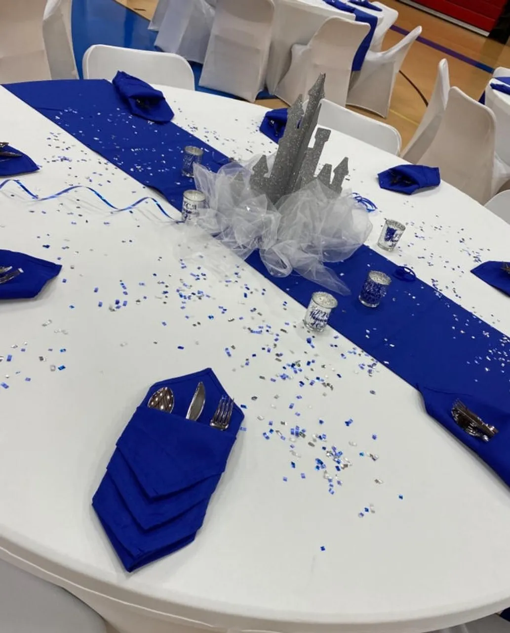 Royal Blue Polyester Table Runner