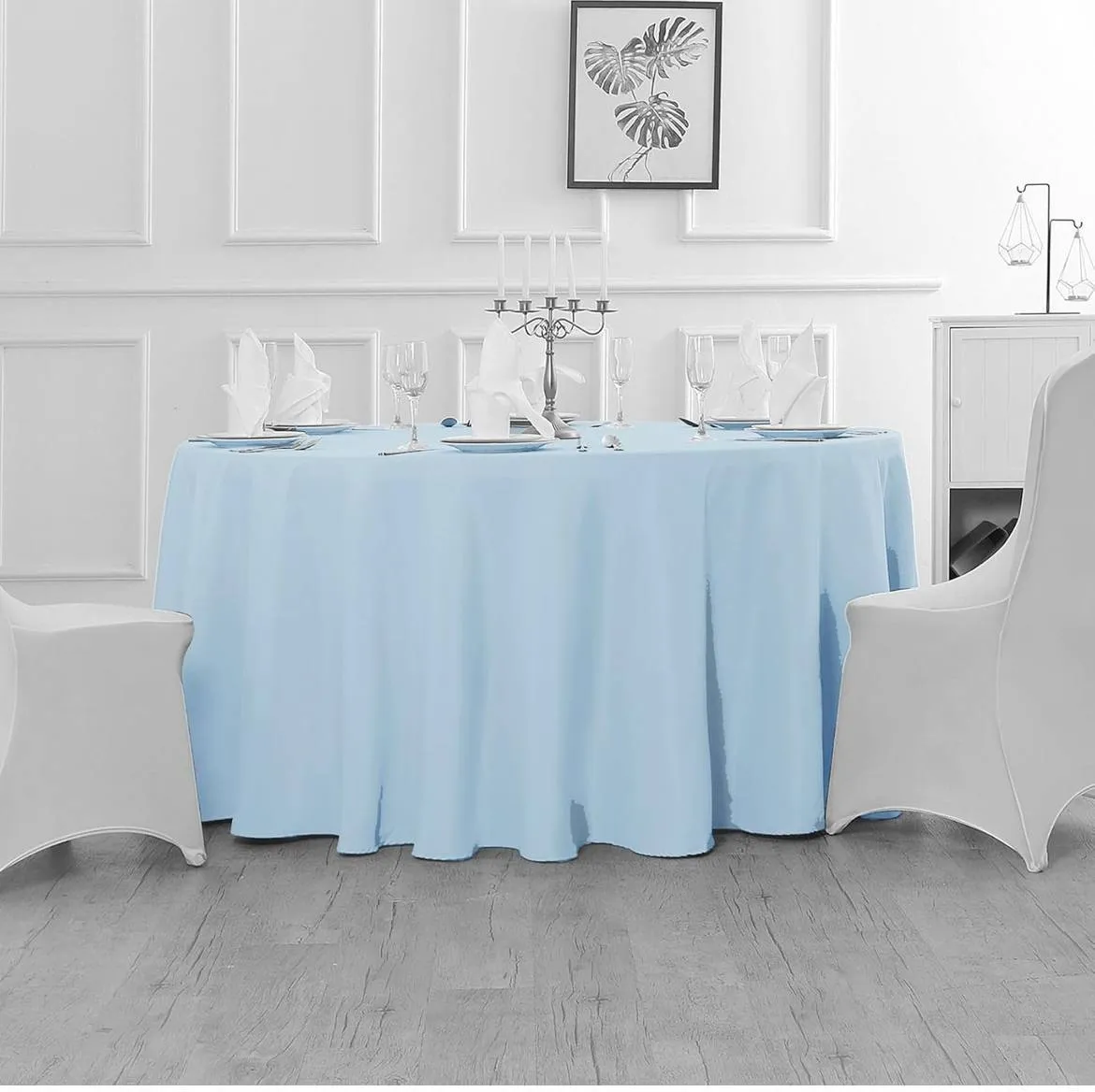 Baby Blue 70in Round Tablecloth