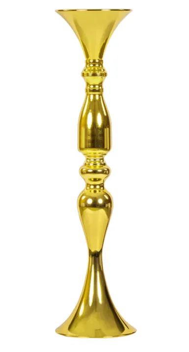Gold Metal Trumpet Vase Stand 20"H