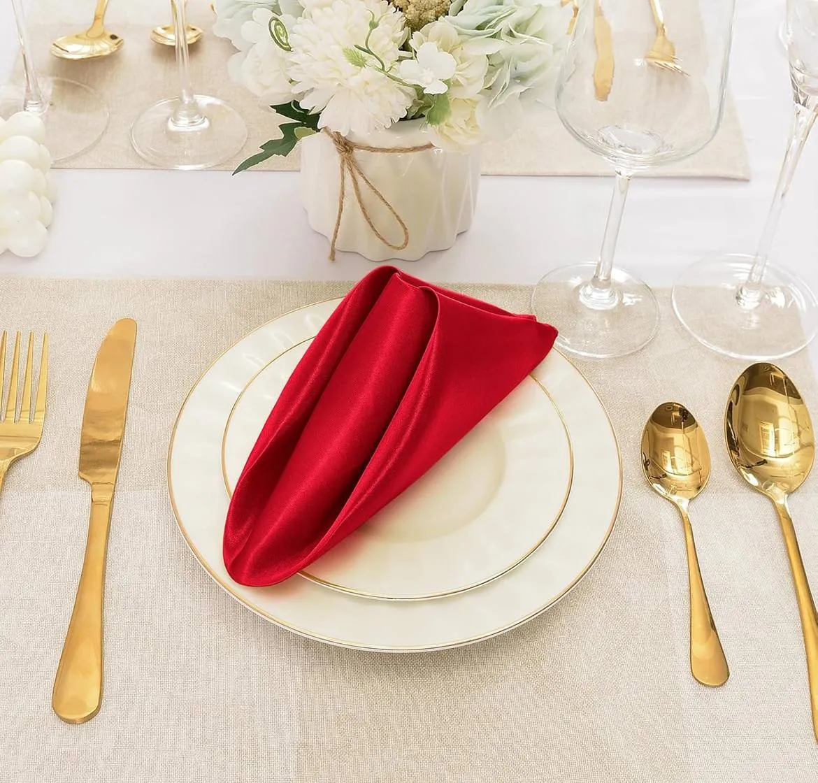 Red Satin Napkins