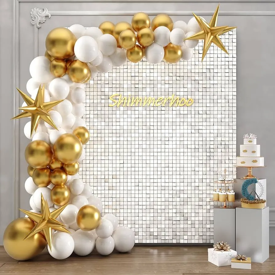 Balloon Shimmer Wall with Half Garland