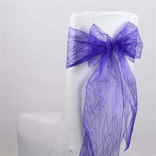 Purple Organza Chair Sashes