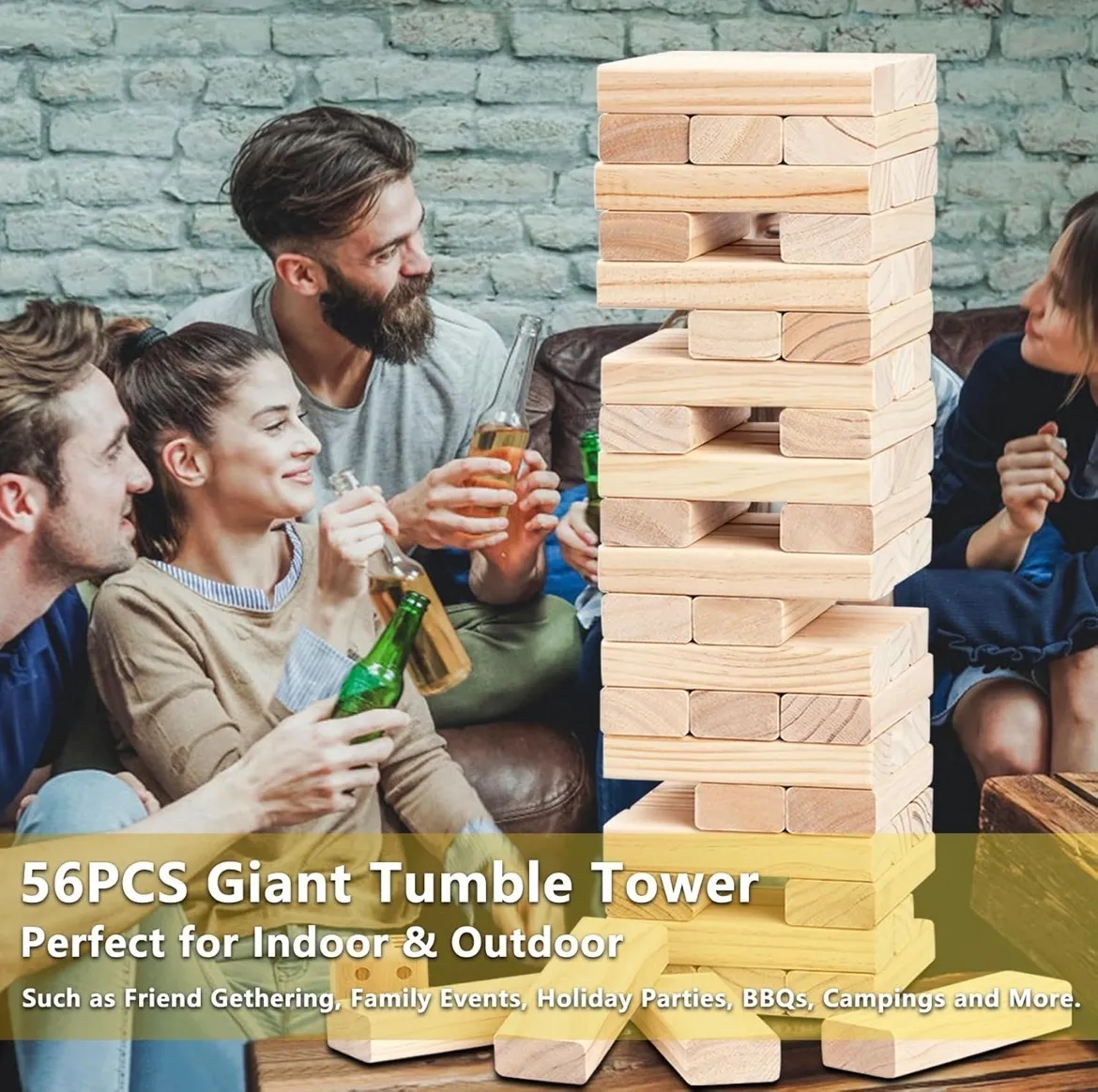  Giant Timber Blocks Games,  Grows from 2FT to Over 4.2FT (Jenga)