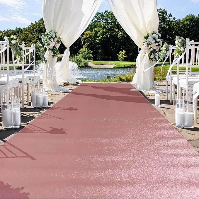 Rose Gold Sparkle Glitter Aisle Runner 3x50 ft