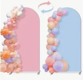 Pink and Blue Reversible Arch Backdrop Stand Cover