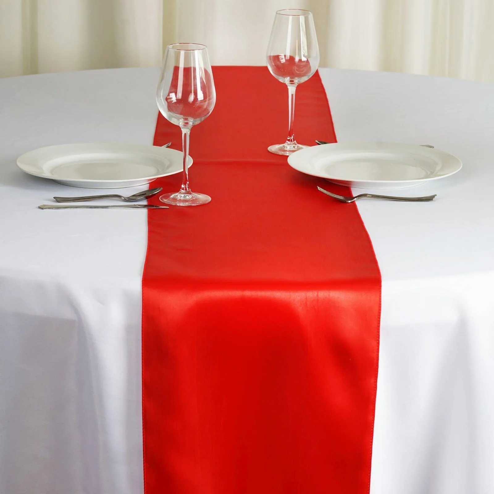 Red Satin Table Runner 12 x 108 Inch,