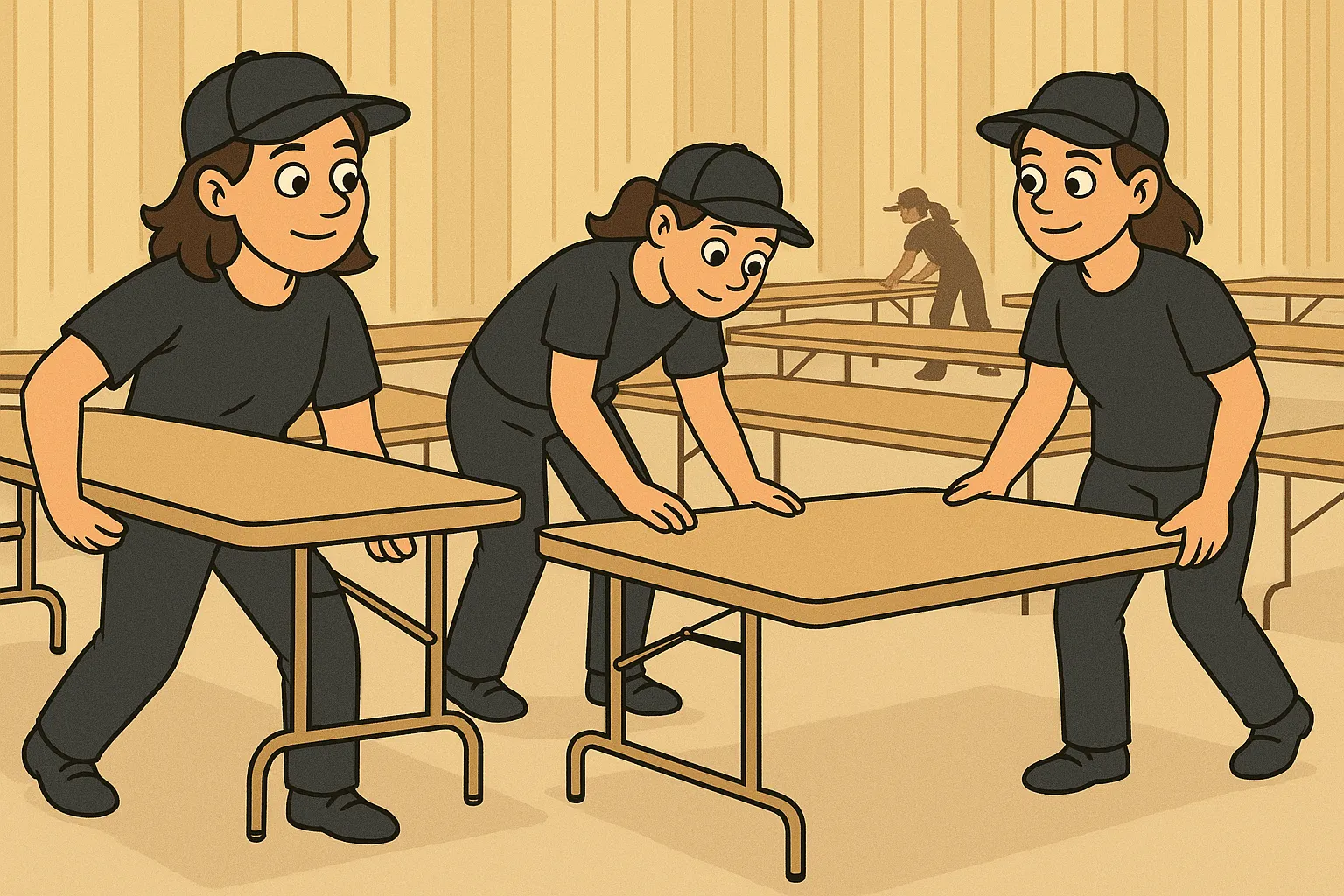 6-10 Tables Labor Setup & Takedown (with rentals)