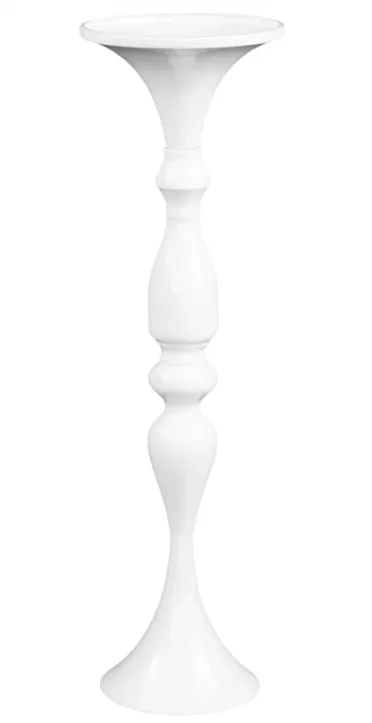 White Metal Trumpet Vase Stand 20"H