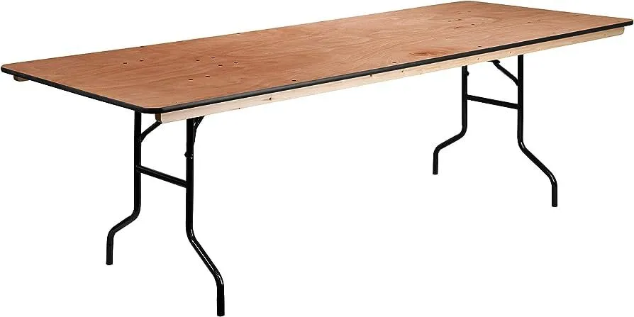 8' wood banquet tables