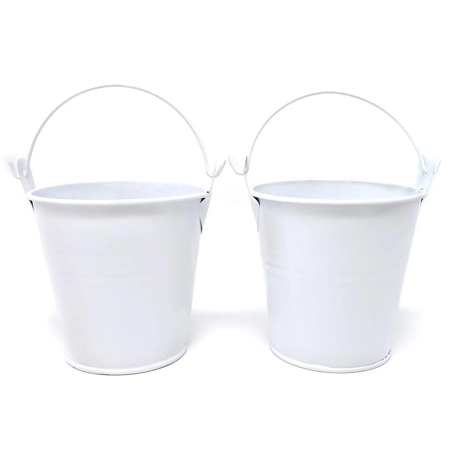 Small White Metal Bucket