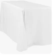 90X132 (Hangs to the floor on an 6ft. Table)