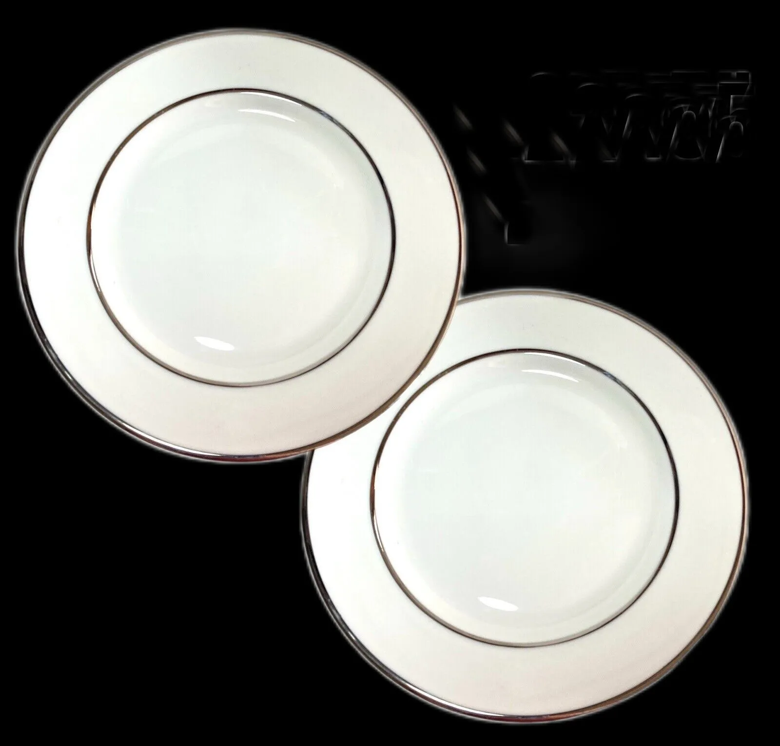 7.5" Silver Trimmed Salad/Dessert Plates