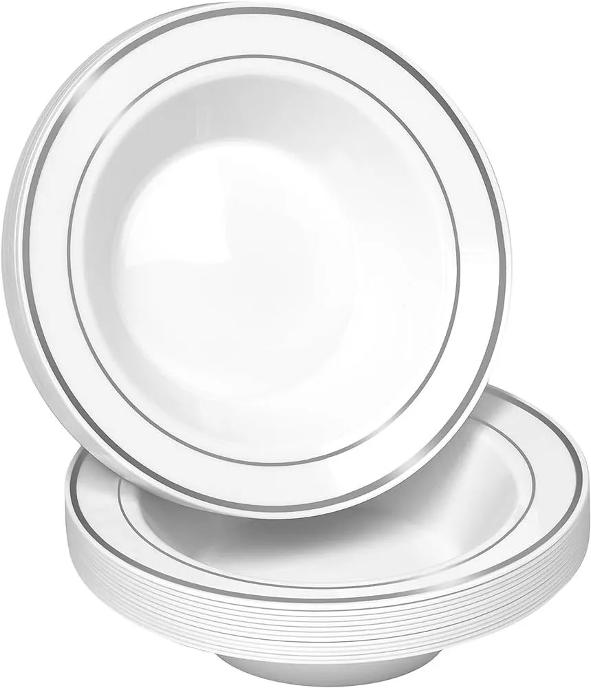 7" Silver Trimmed Soup Bowl