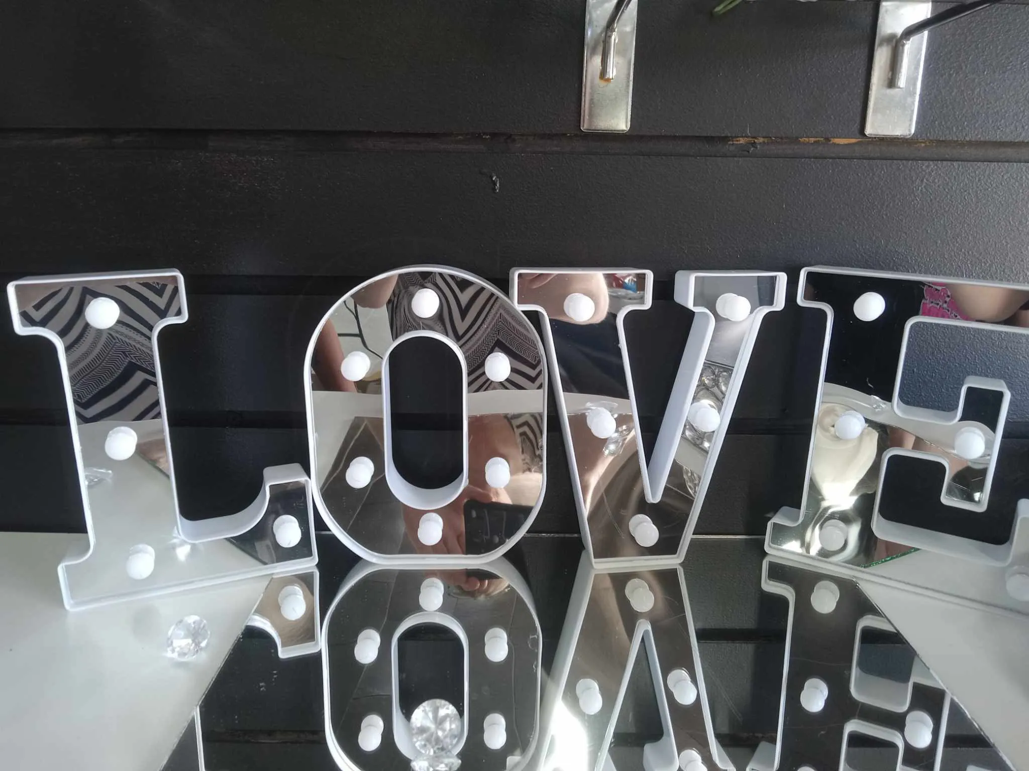 Mirrored Lighted "Love" Sign