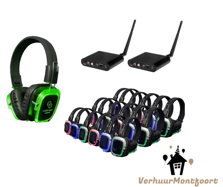 Silentdisco set (40 koptelefoons 2 zenders)