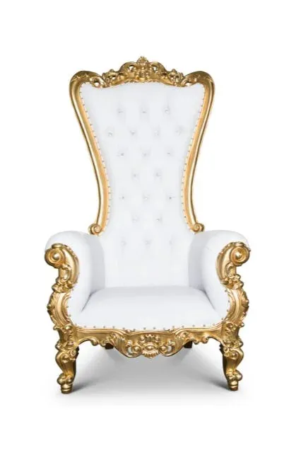 Throne Chair Gold and White