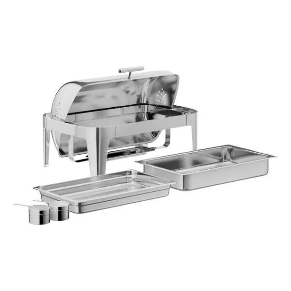 Chafing Dish Acopa Roll Top with Gold Handle (Comes with Serving Tray and Water Dish)
