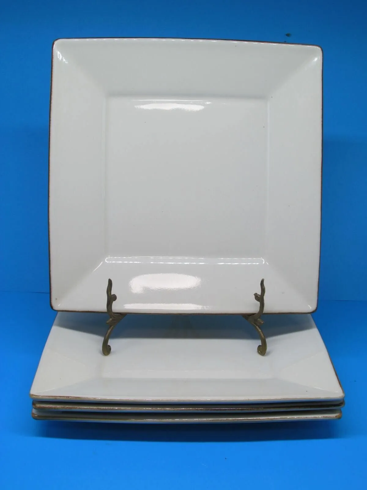 China-White-Dinner Plate-Square 10 1/2" please rinse or wipe free of food prior to returning