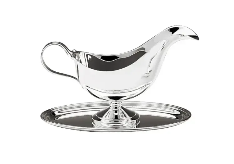 Silver Gravy Boat with Tray