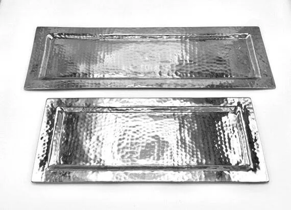 Hammered Long Rectangle Serving Tray (16.5x11.5)