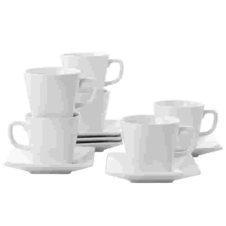 White 7 oz  Expresso cup with saucer 