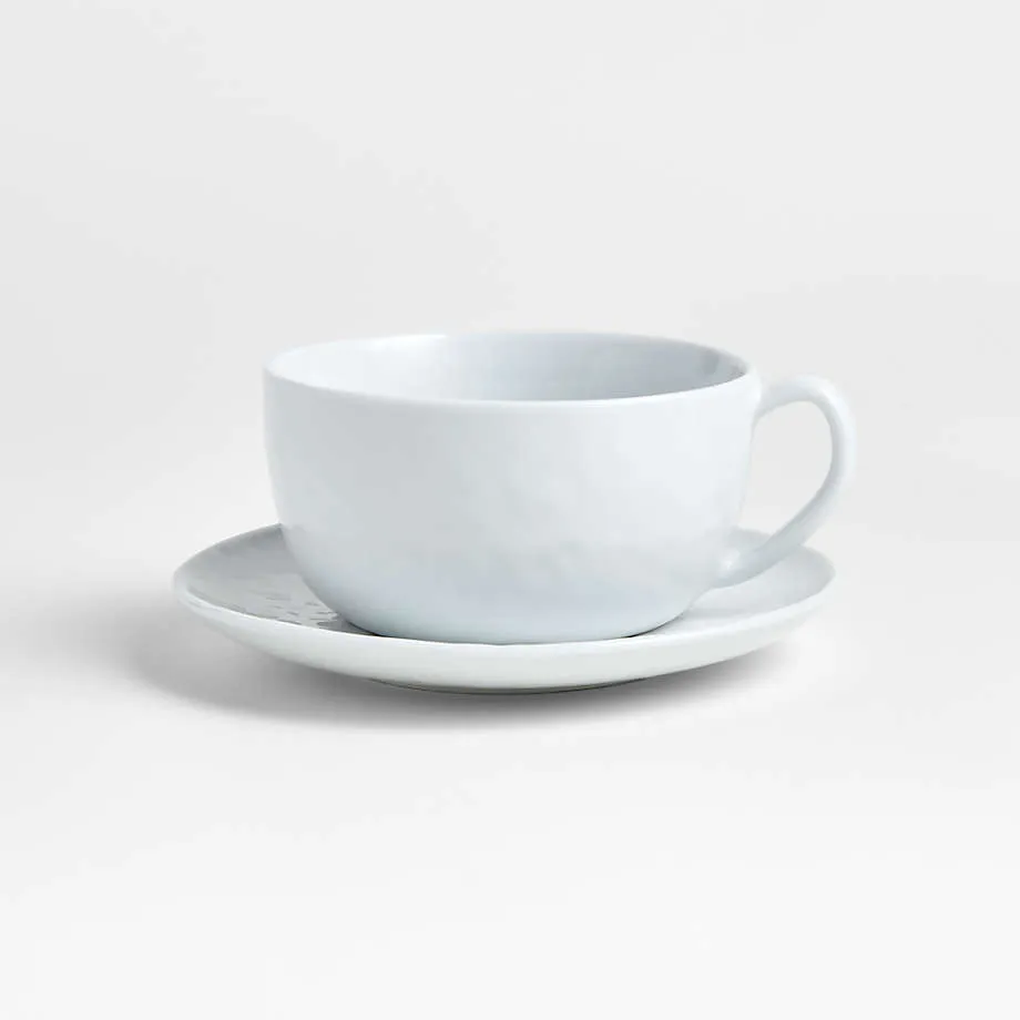 White 14 oz Cappacino Cup with saucer 