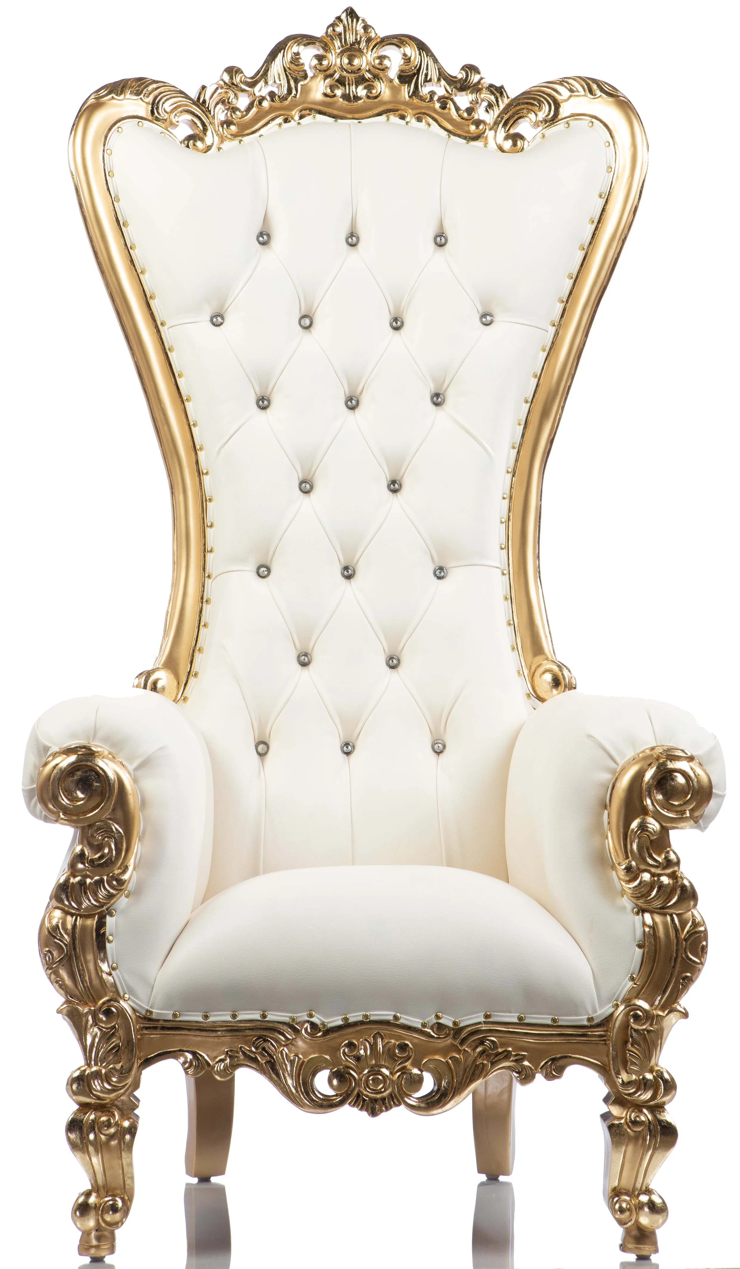 Gold and White Throne Chair 