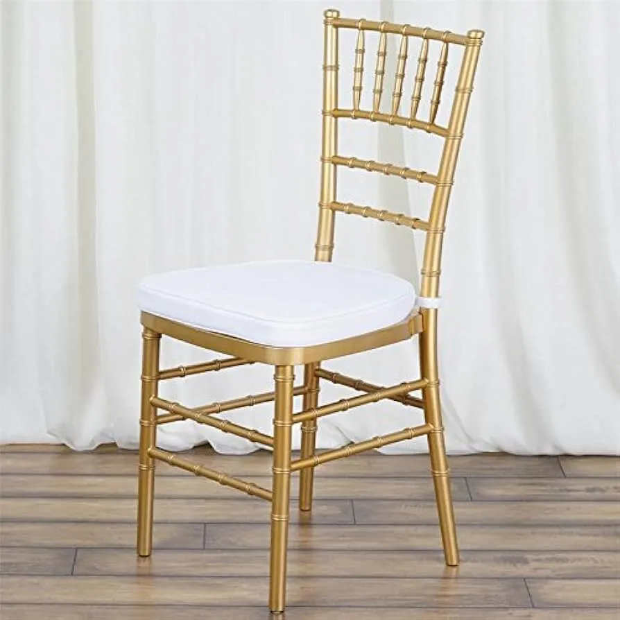 Gold Chiavari Chairs with White Cushion