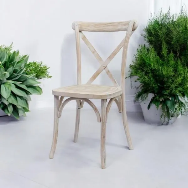 Cross Back Chairs White Wash