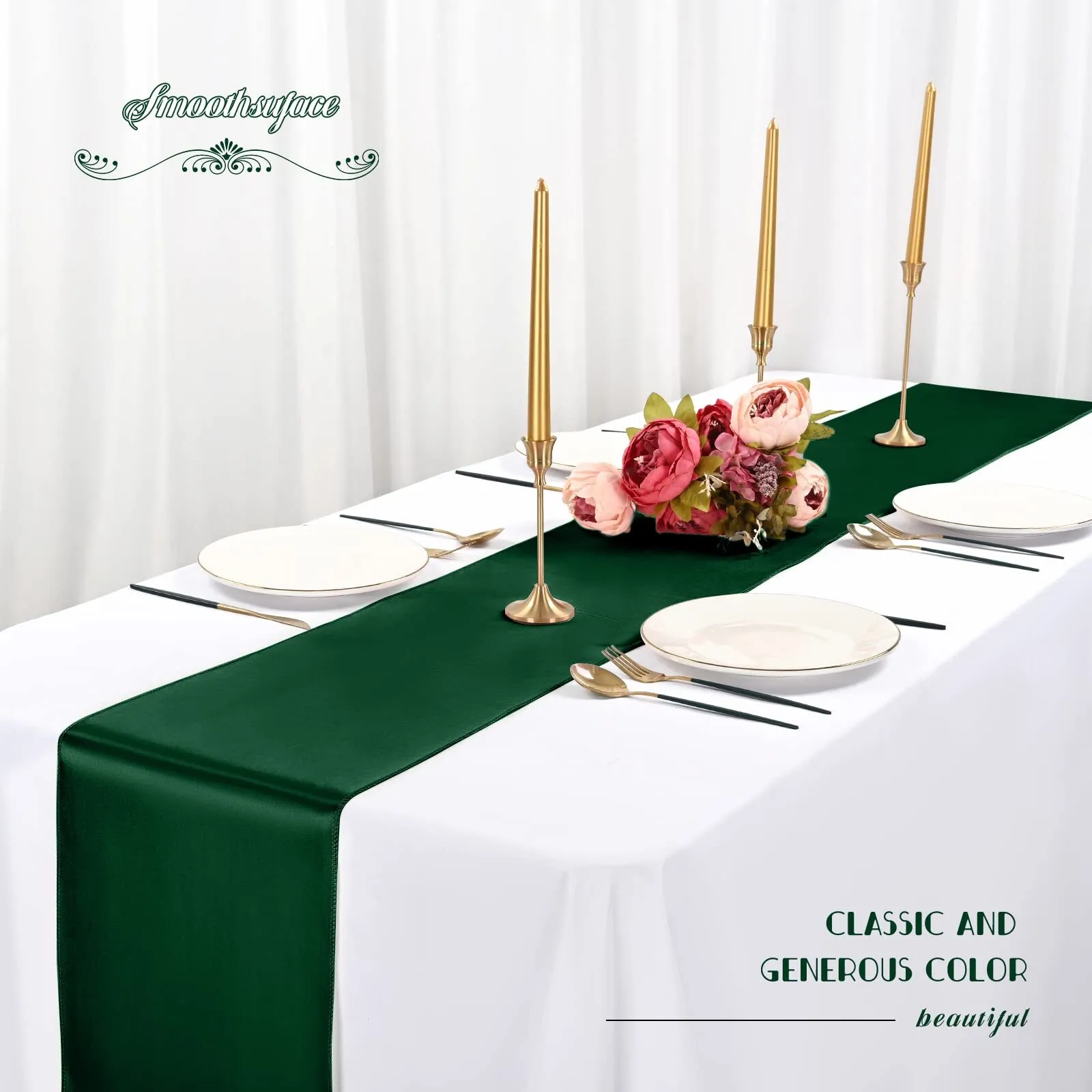 Table Runner Emerald Green Satin