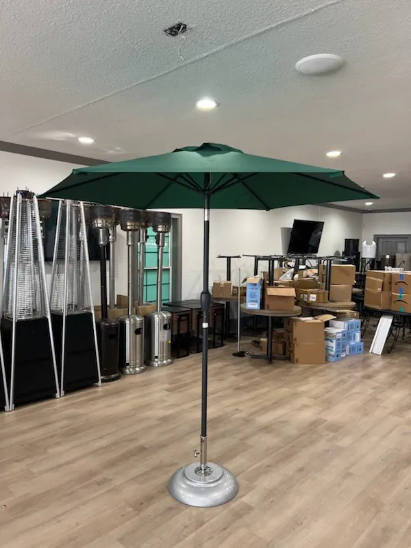 Green Outdoor Patio Umbrella with Stand