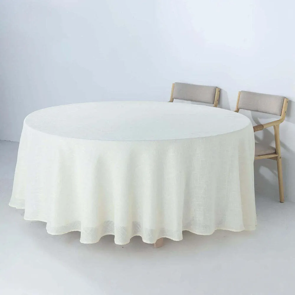 White Linen Table Cloth 108"