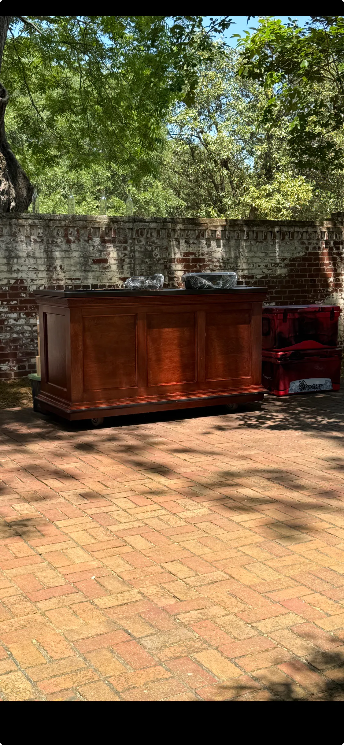 Mahogany Rolling Bar 