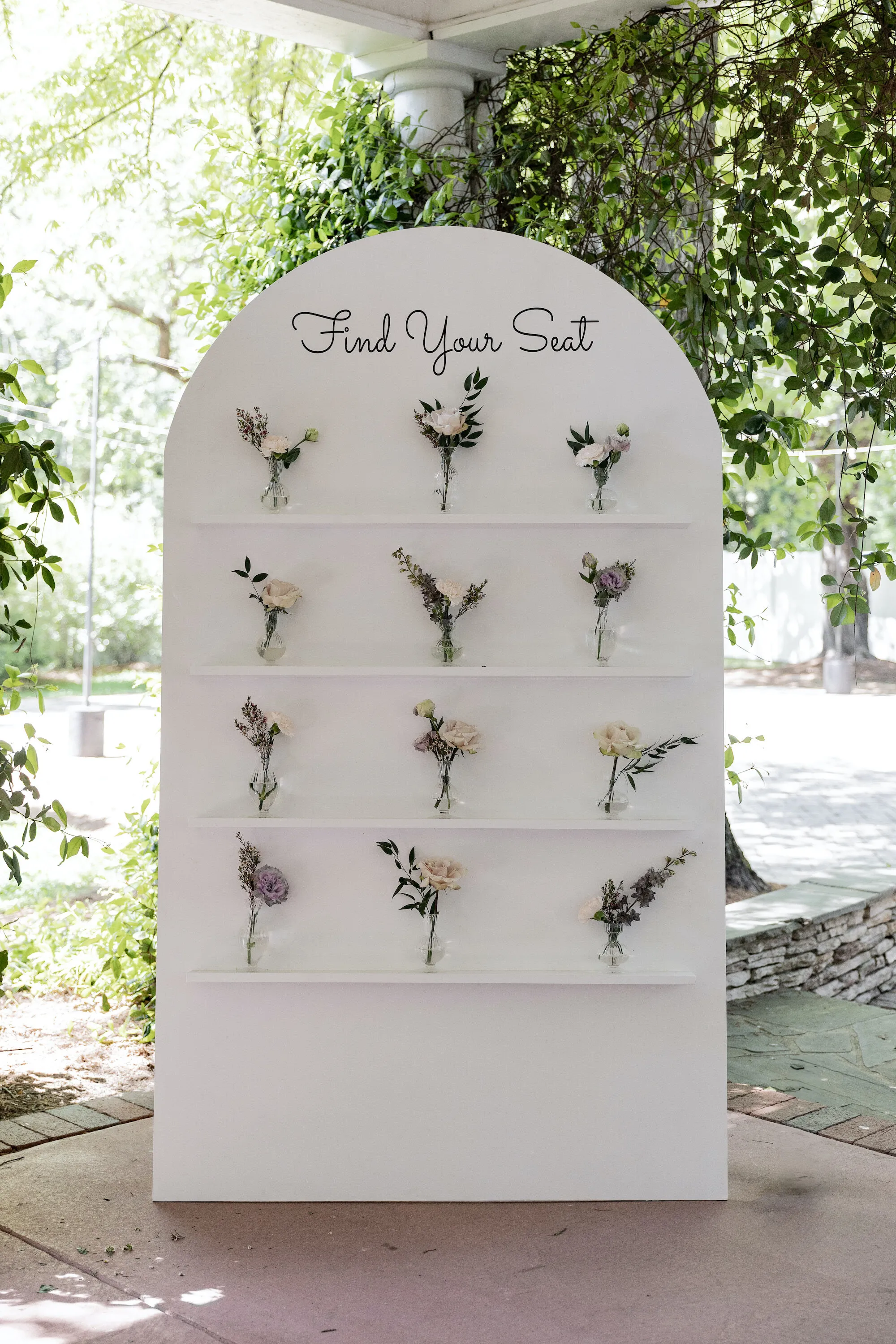 White Wooden Seating Chart